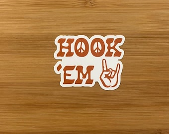 Hook Em Longhorns UT Universität von Texas Aufkleber