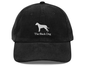 Il berretto di velluto a coste vintage Black Dog / cappello TTPD, Tylor Swift, The Tortured Poets Department