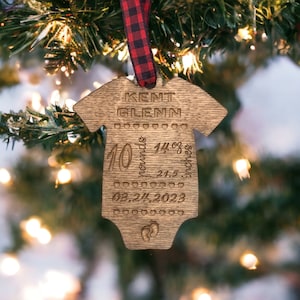 Baby’s First Christmas Ornament/ Personalized/Baby Shower/Baby Keepsake Ornament/Baby Birth Stats