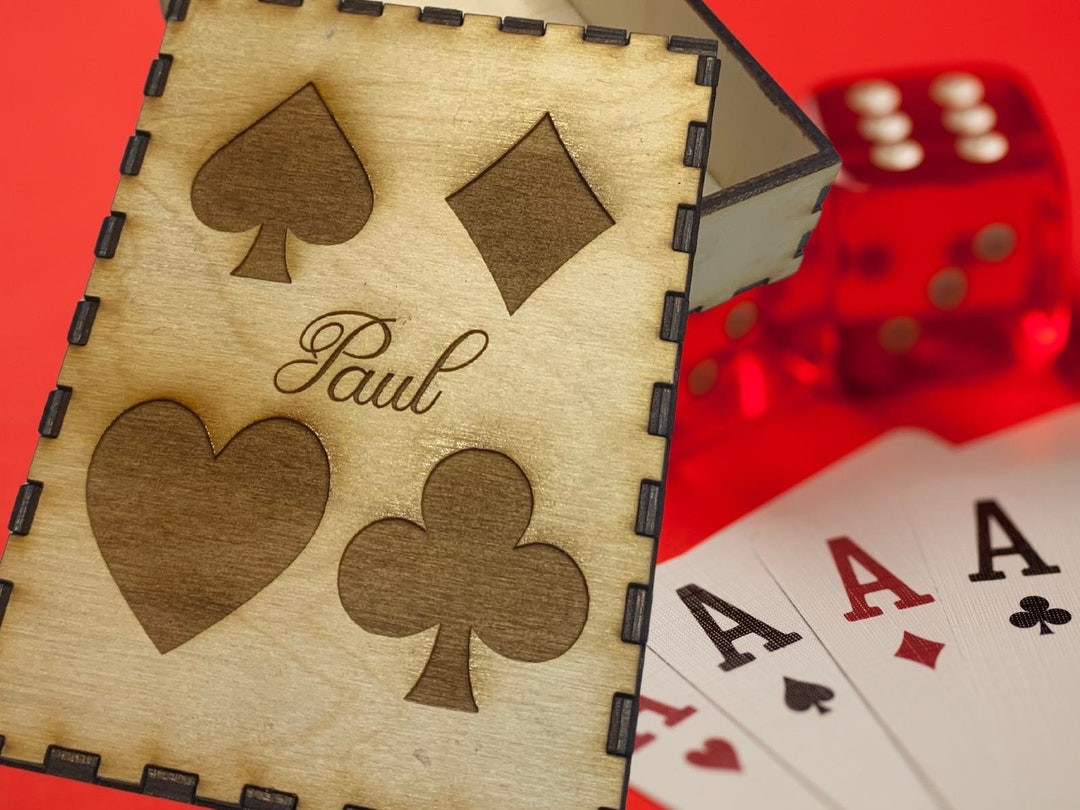 Wooden Playing Card Box for Standard Deck/ Card Lover Gift/poker Player