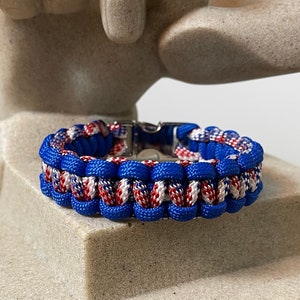 USA - Patriotisch - Paracord Armband - Royalblau Farbe - Made to Order - Kunststoff - Metallschnalle - Zeigen Sie Ihren Teamgeist