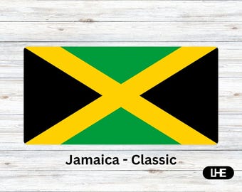 Personalized Jamaica Flag Name Plate | Classic Jamaica Flag | Custom Aluminum Car Tag | Bike License Plate |  License Plate | Custom Car Tag