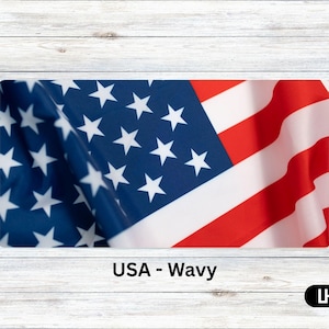Targa personalizzata con bandiera USA / Bandiera americana ondulata / Targa personalizzata in alluminio per auto / Targa per moto / Targa USA / Targa personalizzata per auto