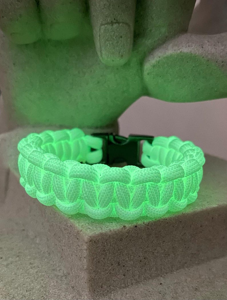 GLOW in the DARK Cobra Style Paracord Bracelet Made to Order Plastic