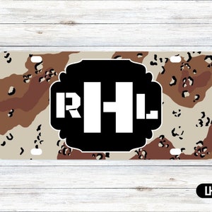 Camouflage Car Tag - Military Car Tag - License Plate - Personalized Car Tag - Monogram Front Plate - Personalized License - Aluminum Tag