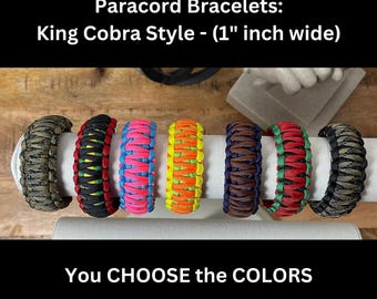 Bracelet en paracorde tressé cobra fait main - orange et violet - France