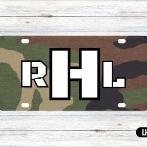 Camouflage Car Tag - Military Car Tag - License Plate - Personalized Car Tag - Monogram Front Plate - Personalized License - Aluminum Tag