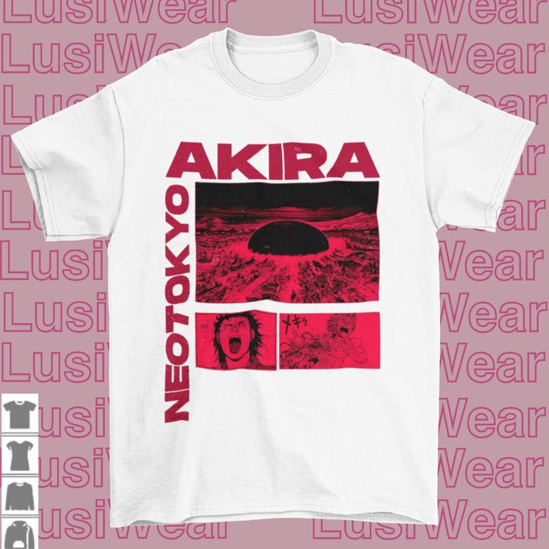 Akira vintage giapponese retrò VTG anime t-shirt high street sciolto