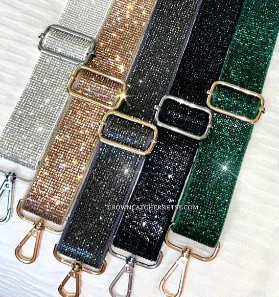 Rhinestone Sparkle Crossbody Purse Straps; Adjustable Beaded Guitar Style Stadium Bag Strap; Concerts Festivals Game Day, Team Color