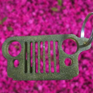 jeep grill keychain, epoxy keychain, jeep wrangler, accessories, army green jeep key chain
