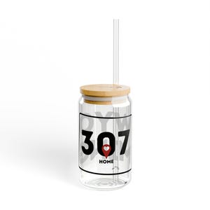 WYO 307 Sipper Glass Water Bottle | 16oz | Wyoming gift souvenir
