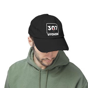 WYO 307 Hat | Unisex Distressed Cap | Wyoming gift souvenir