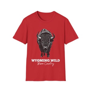 WYO Buffalo T-Shirt | Unisex Softstyle T-Shirt | Bison Country | Wyoming souvenir gift