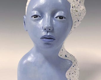 Tabletop Ceramic Sculpture - Sea Foam Spirit