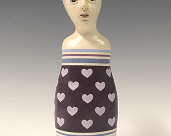 Tabletop Ceramic Sculpture - Kokeshi Doll - B