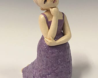 Tabletop Ceramic Sculpture - Wondering
