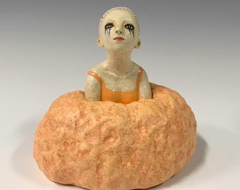 Tabletop Ceramic Sculpture - After a Good Cry