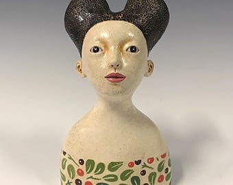 Tabletop Ceramic Sculpture - Berry Girl