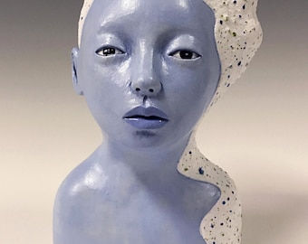 Tabletop Ceramic Sculpture - Sea Foam Spirit