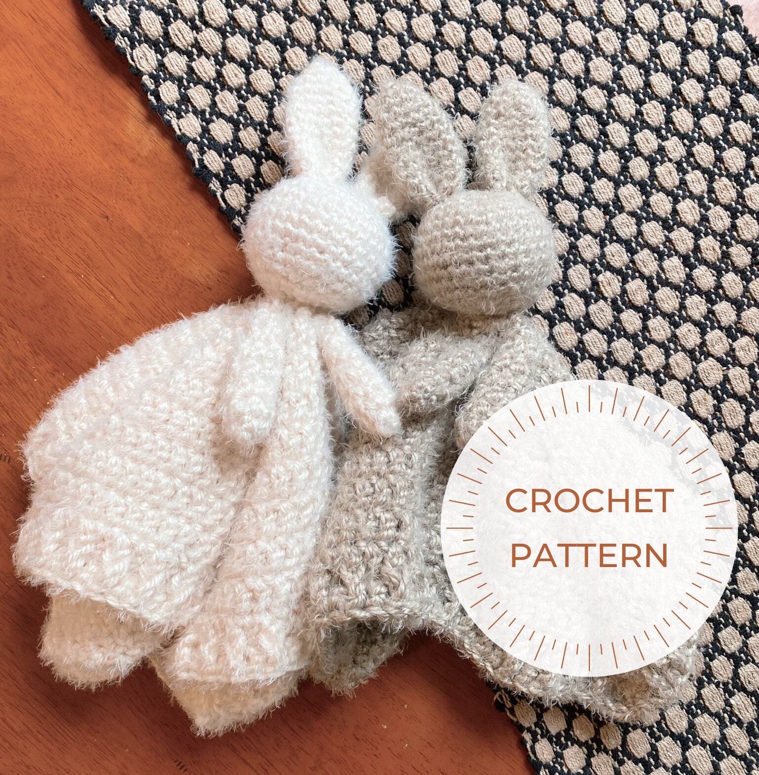 MINI Honey Bunny Knotted Lovey Crochet Bunny PATTERN 