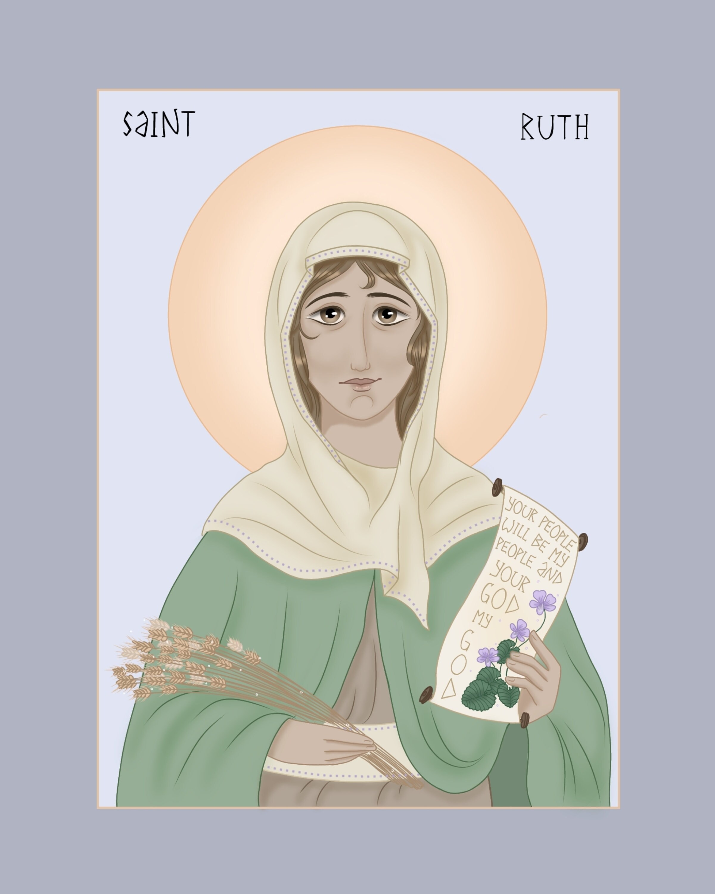 St Ruth Famous Line Saints & Flowers Series — St. Ruth Icon Art - Etsy