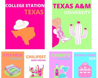 Impression preppy TEXAS A&M (téléchargement numérique)