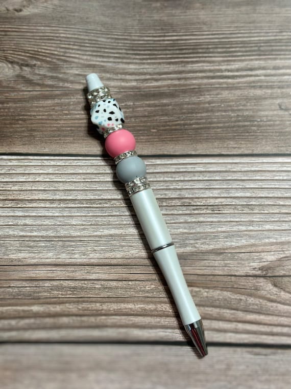 Ink Pen, White Ink Pen, Silicone Beads, Writing, Drawing, Office Supplies,  Bling 