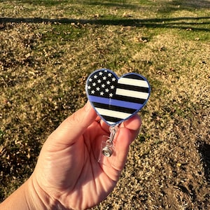 Police Badge Reel, Police Officer Gift, Badge Reel, First Responder Badge Reel, ID Badge Holder, First Responder Gift, Acrylic Badge Reel