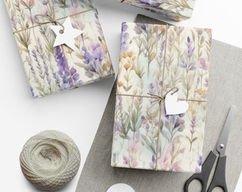 Lavender Fields Spring Wrapping Paper, Easter Wrapping Paper, Spring Floral, Wedding Wrapping Paper, Gift Wrapping Paper, Lavender Gift Wrap