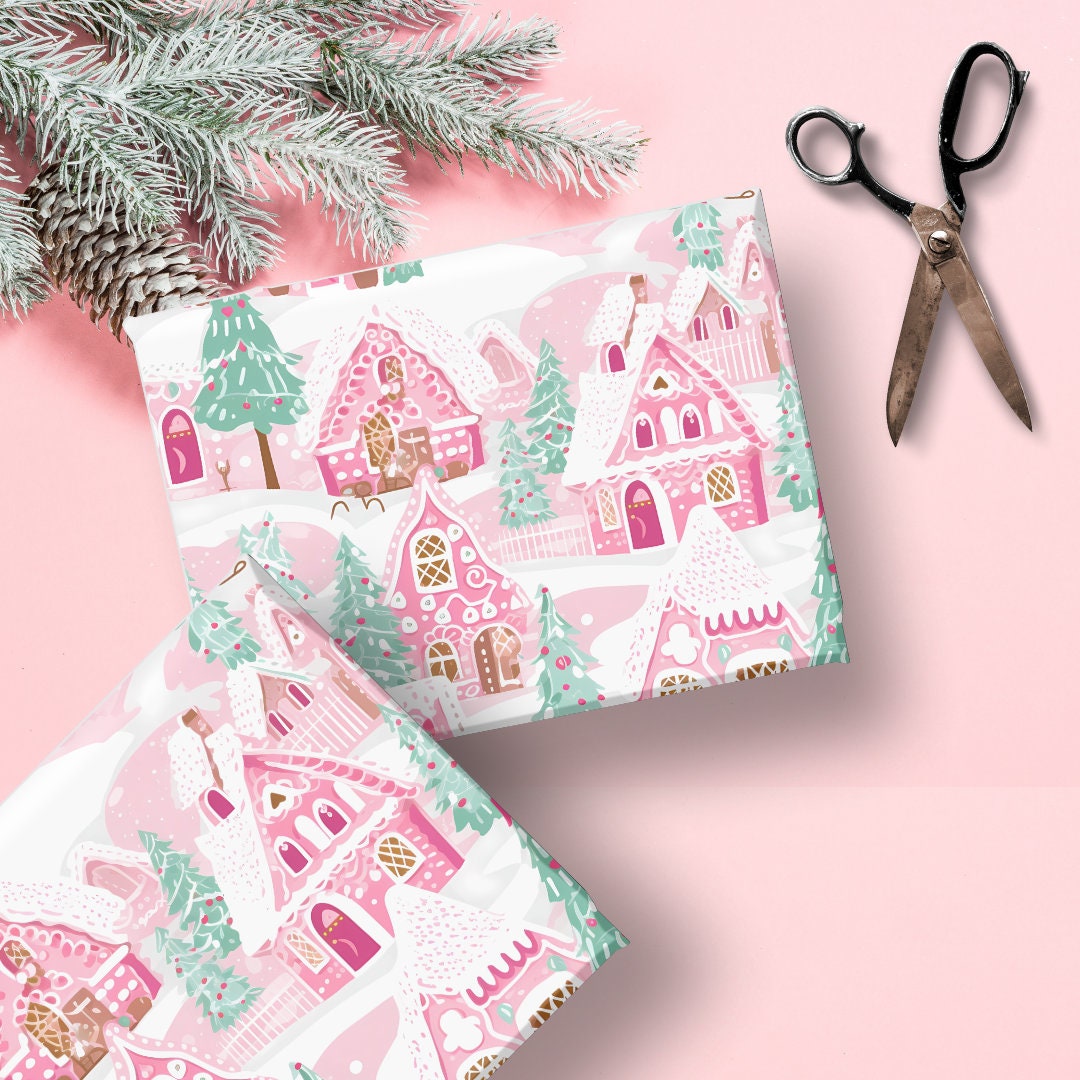 Pink Tartan Holiday Gift Wrap, Barbiecore Plaid Wrapping Paper, Eco  Friendly Pink Christmas Paper, Retro School Girl Matte Pink Gift Wrap 