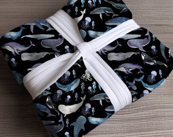 Whale Theme Throw Blanket, Coastal Home Decor, Whale Decor, Whale Throw Blanket, Nautical Blanket, Velveteen Throw Blanket, Beach Decor