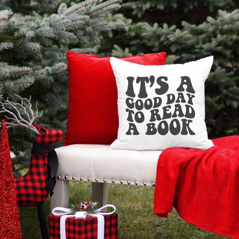 It's a Good Day to Read a Book Throw Pillow, Reader Decor, Bookworm