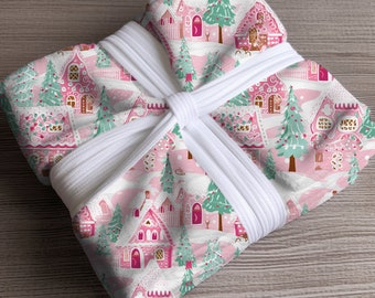 Pink Gingerbread House Throw Blanket, Cute Pink Christmas Blanket, Gingerbread House Throw Blanket, Pink Christmas, Gift for her