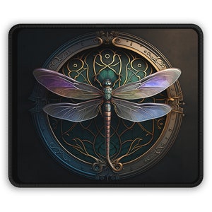Dark Fantasy 3D Libelle Mousepad, Libelle Mousepad, Dark Academia Mousepad, Fantasy Mousepad, 3D Libelle Mousepad, 3D Insekt Mousepad