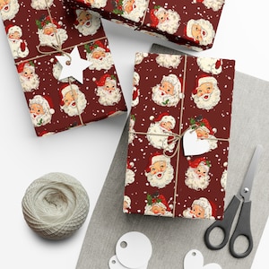 Wrapping Paper Dark Red Burgundy Minimalist Holiday Christmas