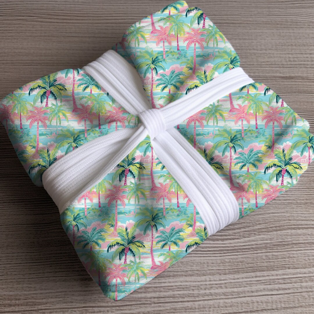 Southern Preppy Palms Monogrammed Minky Blanket