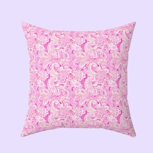 Preppy Paisley Throw Pillow, Pink Throw Pillow, Preppy Throw Pillow, Preppy Home Decor, Pink Home Decor, Paisley Throw Pillow,