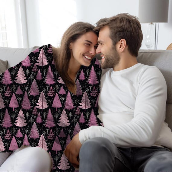 Black and pink throw blanket sale
