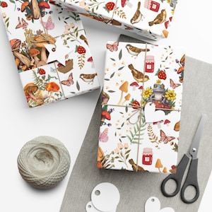 Cottagecore Wrapping Paper, Cottage Core Birthday, Mushroom Wrapping ...