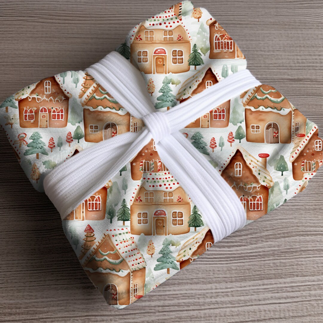 Gingerbread Throw Blanket, Cute Gingerbread House Throw Blanket, White