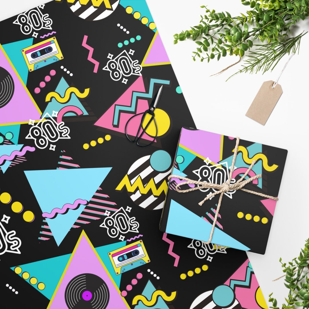 80s Theme Party Wrapping Paper, 80s Party Decor, 80s Wrapping Paper ...