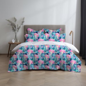 Coastal Duvet Cover, Jelly Fish Duvet Cover, Twin XL Duvet Cover, Under the Sea Duvet, Preppy Duvet Cover, Coastal Bedding, Teen Bedding