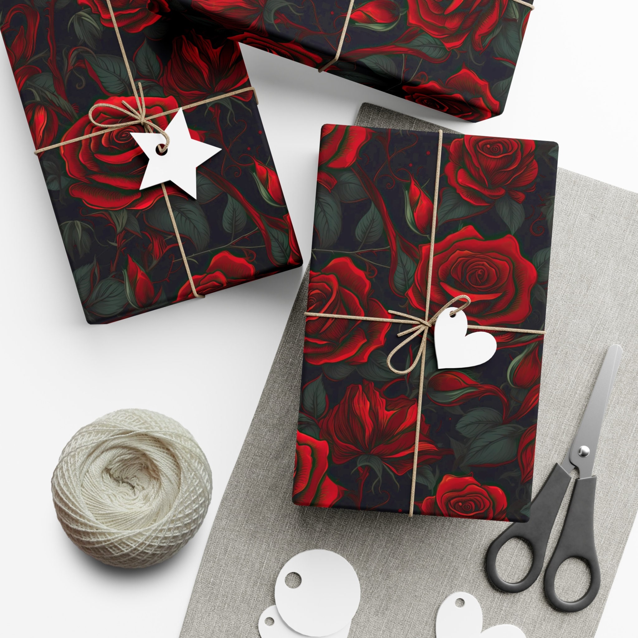 Valentines Day Wrapping Paper, Gothic Valentines Day Gift Wrapping ...