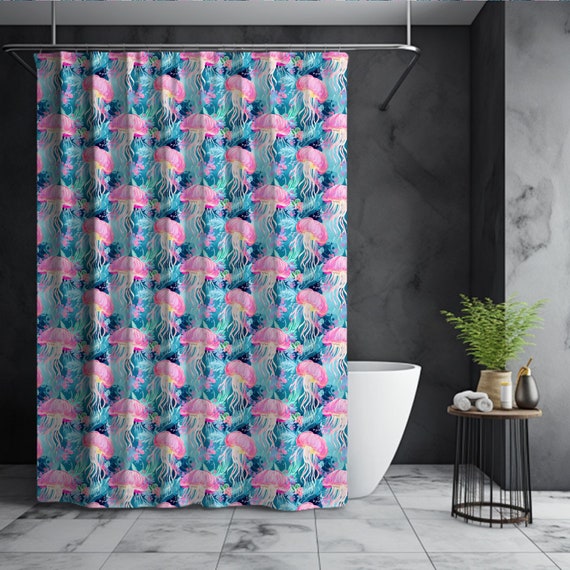 Curtain クラゲカーテン ふわふわくらげ昭和レトロ レースカーテン生地