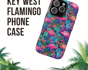 Funda con estampado de flamencos para iPhone, funda resistente para teléfono, funda tropical para Samsung Galaxy, funda tropical para iPhone, funda bonita para teléfono, funda duradera para teléfono