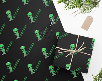 Alien Birthday Wrapping Paper, Sci-Fi Gift Wrap