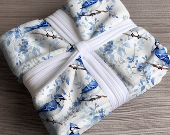Blue Bird Velveteen Plush Blanket, Bird Throw Blanket, Blue Jay Throw Blanket, Plush Velveteen Blanket, Blue Bird Blanket, Blue Bird Gift
