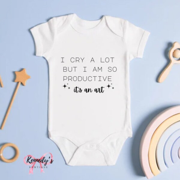 I cry a lot but I am so productive it’s an art baby onesie or toddler shirt, funny gift, new baby gift, toddler gift