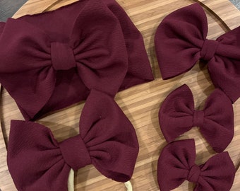 Maroon hair bow, bows for babies, toddler bows, children's hair bow