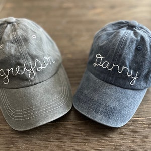 Personalized Stitch Script Kids Cap, Custom Infant or Youth Baseball Cap image 2